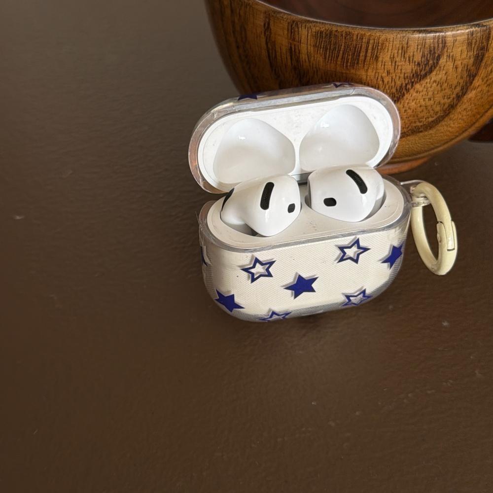 ins transparent blue star Airpods4/3 earphone protective case case 2pro second and third generation new model suitable for Apple wireless bluetooth