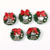 10/20pcs Mini Christmas Wreaths with Red Bows and Golden Bells - Plastic Holiday Decor for Multiple Occasions -Artificial Craft