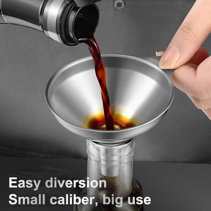 Trichter-Set für die Küche aus Edelstahl, Trichter aus lebensmittelechtem Metall zum Befüllen von Flaschen, kleine Trichter für ätherische Öle und Gewürze