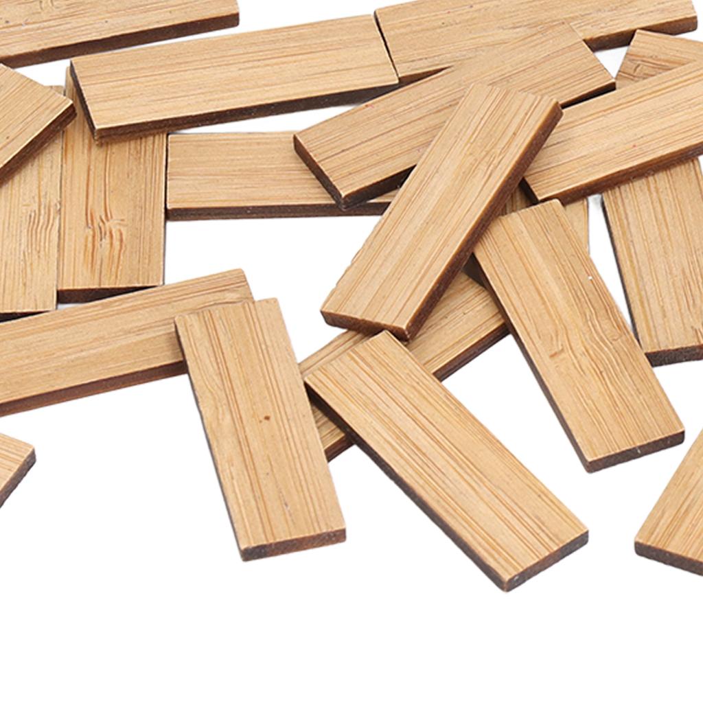 24pcs Dollhouse Floorboard Bamboo Rectangular Elegant Dollhouse Miniature Flooring Decoration Accessory
