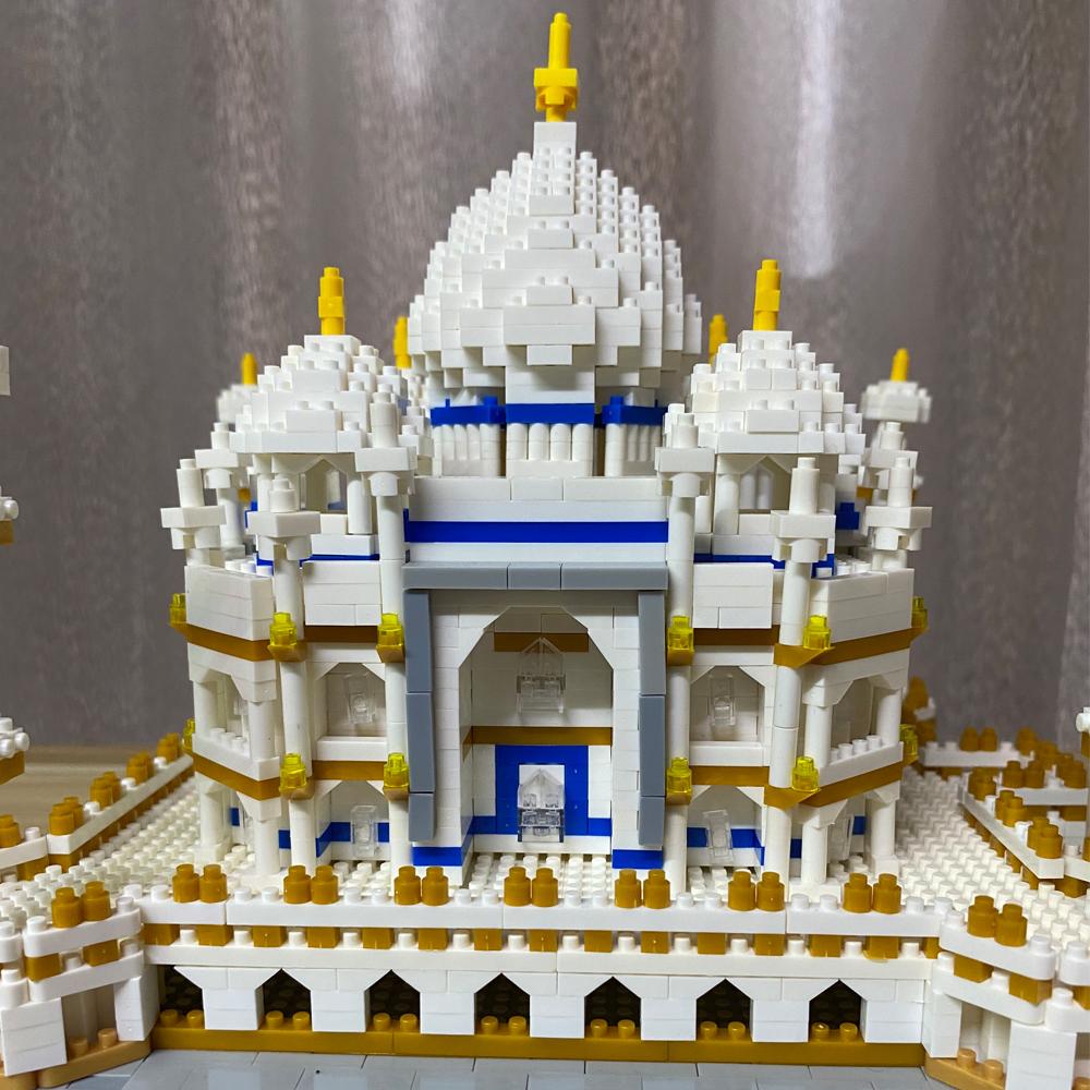 KNEW BUILT Indian Taj Mahal Model Playthings Micro Mini Construction Blocks Designed for Adults Assemble Decoration City Famous Architecture Bricks