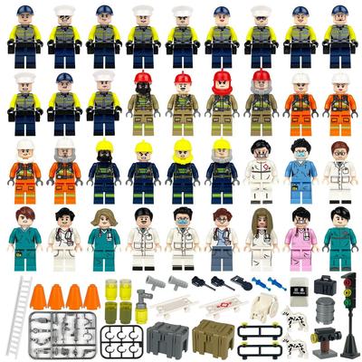 City Series Feuerwehrrettungsarzt, Feuerwehrmann, Polizei Professioneller Charakter Bausteinspielzeug