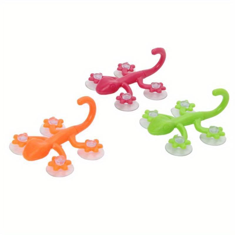 4pcs Gecko Powerful Plastic Four Suction Cups Hook Wall Hanger Decoration Bathroom