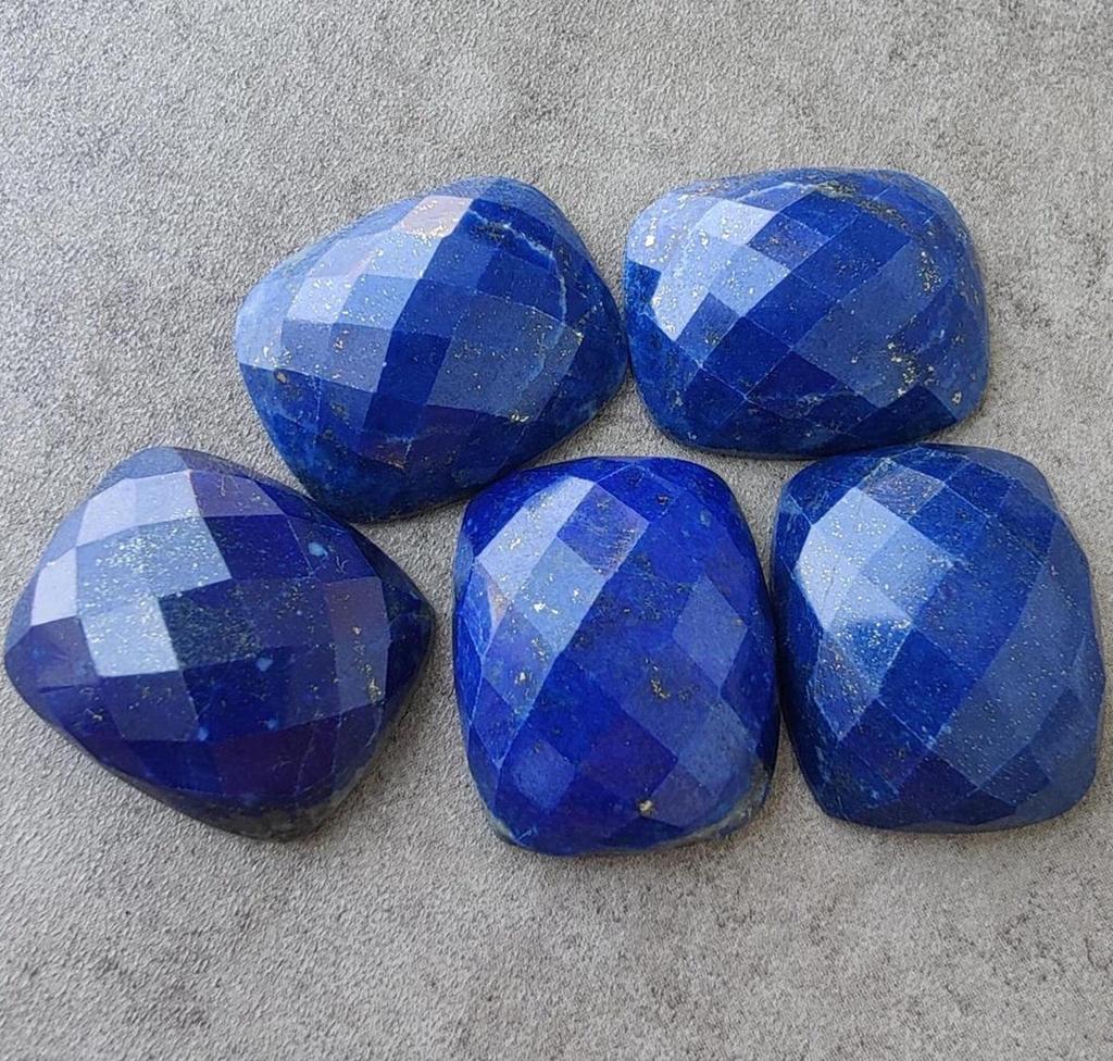 Lapis Lazuli Rectangle Cushion Checker Cut Gemstone | Calibrated Loose Gemstone for Jewelry Making & Wholesale