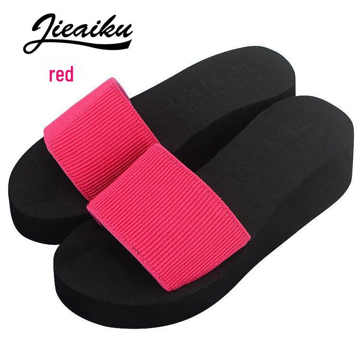 Choice2024 Women's Anti-Slip Wedge Heel One-Strap Beach Sandals with Thick Sole.