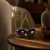 Faux Cherry with Green Vivid Foam Decoration True for Tabletop Arrangements, Photo Studios,