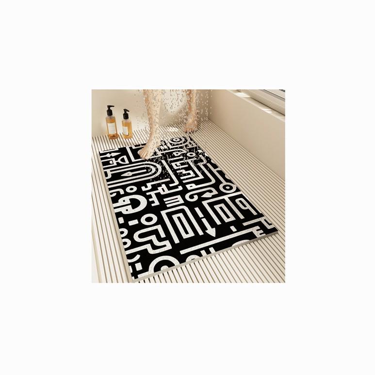 Washable Anti-Slip Bathroom Mat - Dirt-Resistant, Easy-Clean, Hollow Design Foot Pad