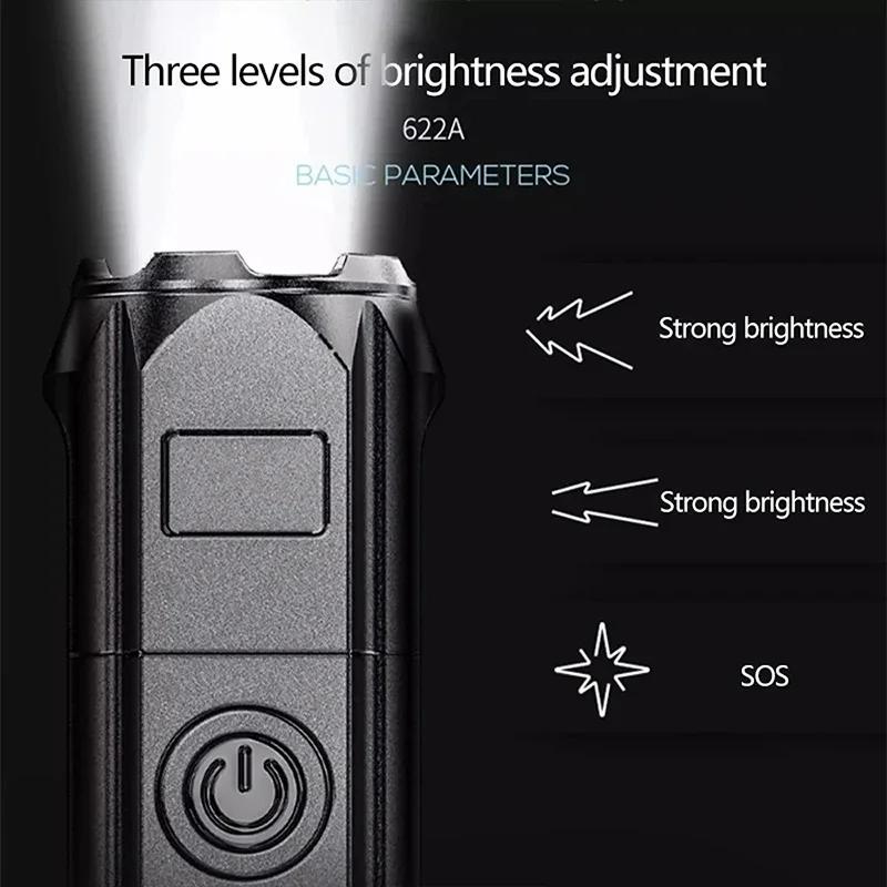 Powerful LED Flashlight Rechargeable USB Waterproof Zoom Fishing Hunting Camping High Lumen Tactical Flashlight LED Torch