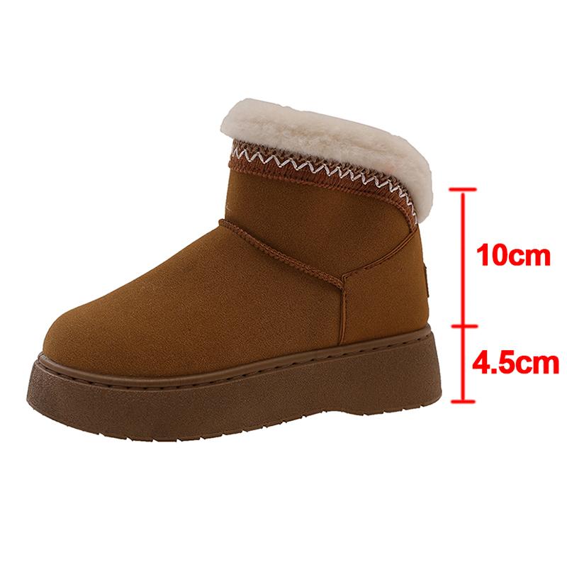 

Пушистые зимние ботинки из меха для женщин, нескользящие плюшевые сапоги для снега, теплая хлопковая обувь на толстой подошве, женские ботильоны на платформе, женские ботинки 2025 42 верблюд