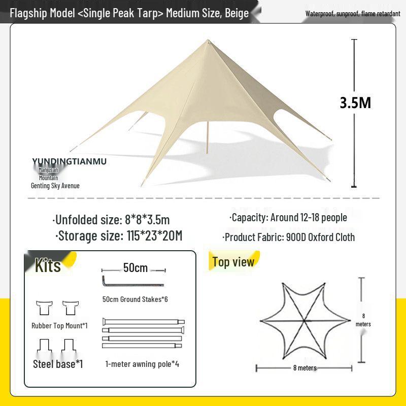 Giant Octopus Sunshade: Extra-Large Rainproof Camping Canopy Tent With Sun Protection