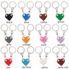 2PCS Love Heart Cute Couples Friendship Building Block  Key Ring Key Buckle Heart Pendant