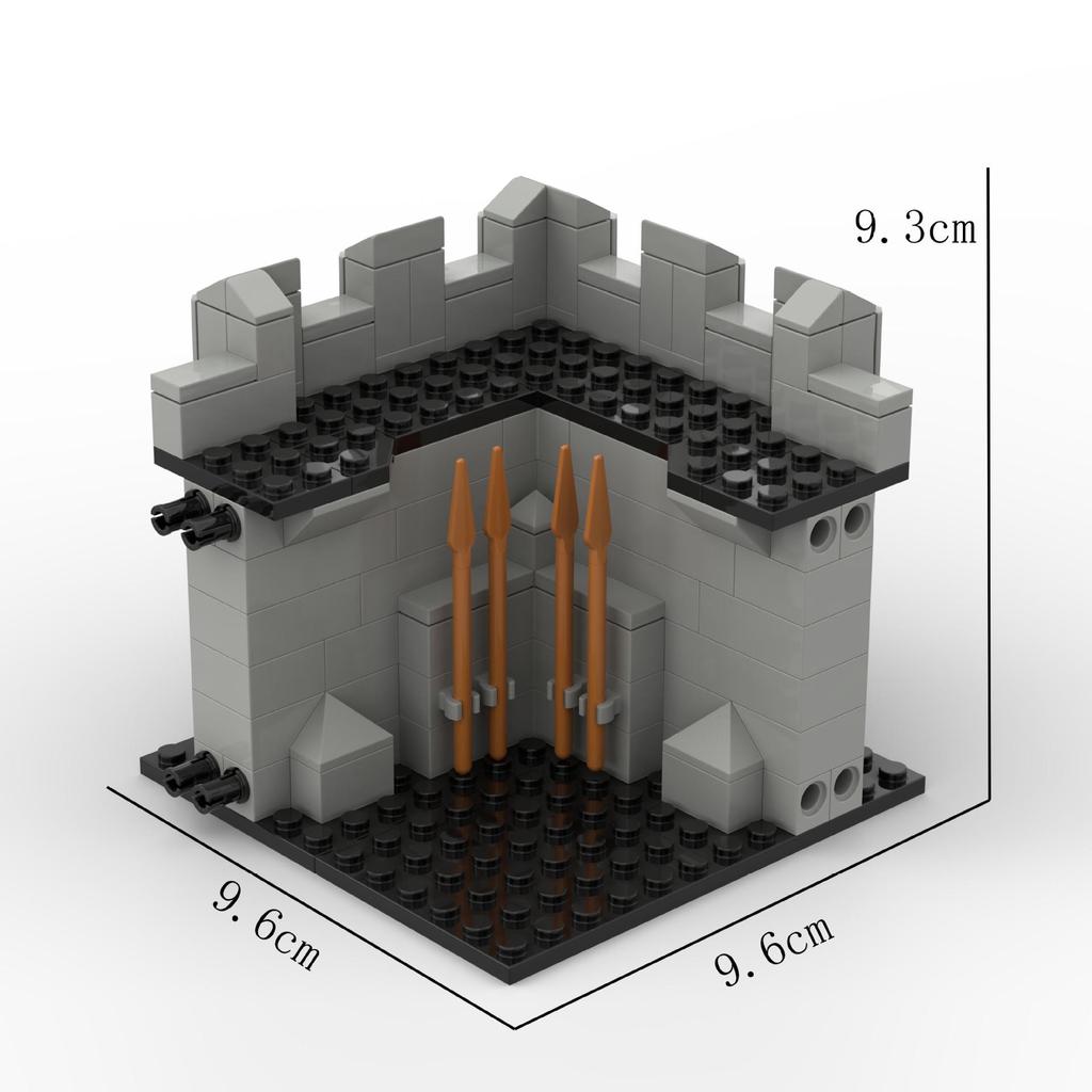 Medieval City Block Building Set - Interlocking Tower and Wall Scene Assembly