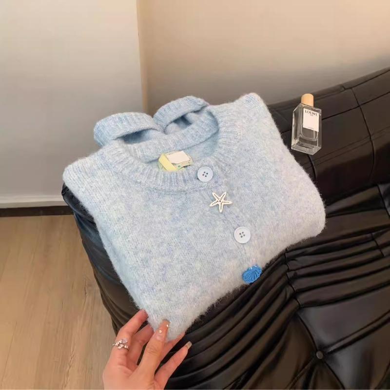 Close your eyes into the gentle wind soft waxy high-end knitted cardigan women's new versatile small sweater