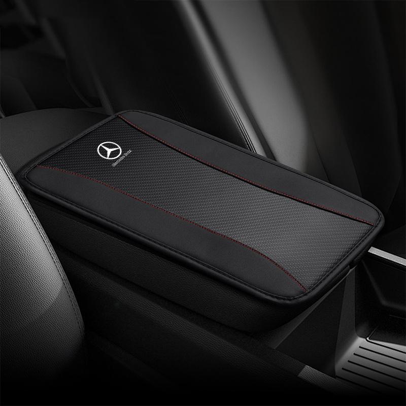NSY2 Universal Car Leather Armrest Mat Arm Storage Box Mats for Mercedes Benz W211 New B/C/E GLC GLK CLA GLA W203 C-Class 2001-2007