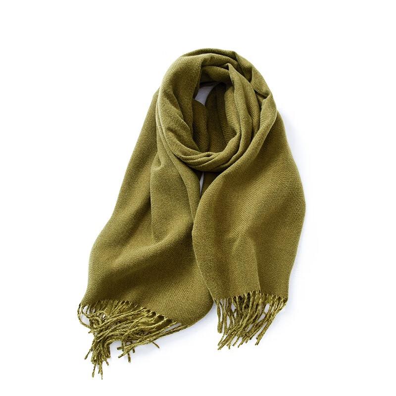 Fumaide Macaron Solid Color Faux Cashmere Tassel Scarf