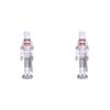 2Pcs 30CM Christmas Decorations Nutcracker Puppet Creative Wooden Handicraft Christmas Desktop Decorations Silver