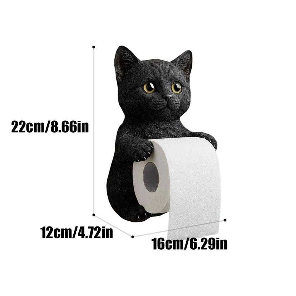 Funny Cat Toilet Paper Holder Wall Mount Cat Toilet Paper Stand Multifunctional Bathroom Storage Rack for Dorm Home RV Restroom