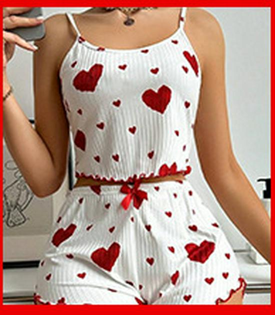 Women's European Style Bowknot Pajama Set - Long Sleeve Top & Elastic Long Pants, Printed, Casual, and Sexy for Indoors or Outdoors.
