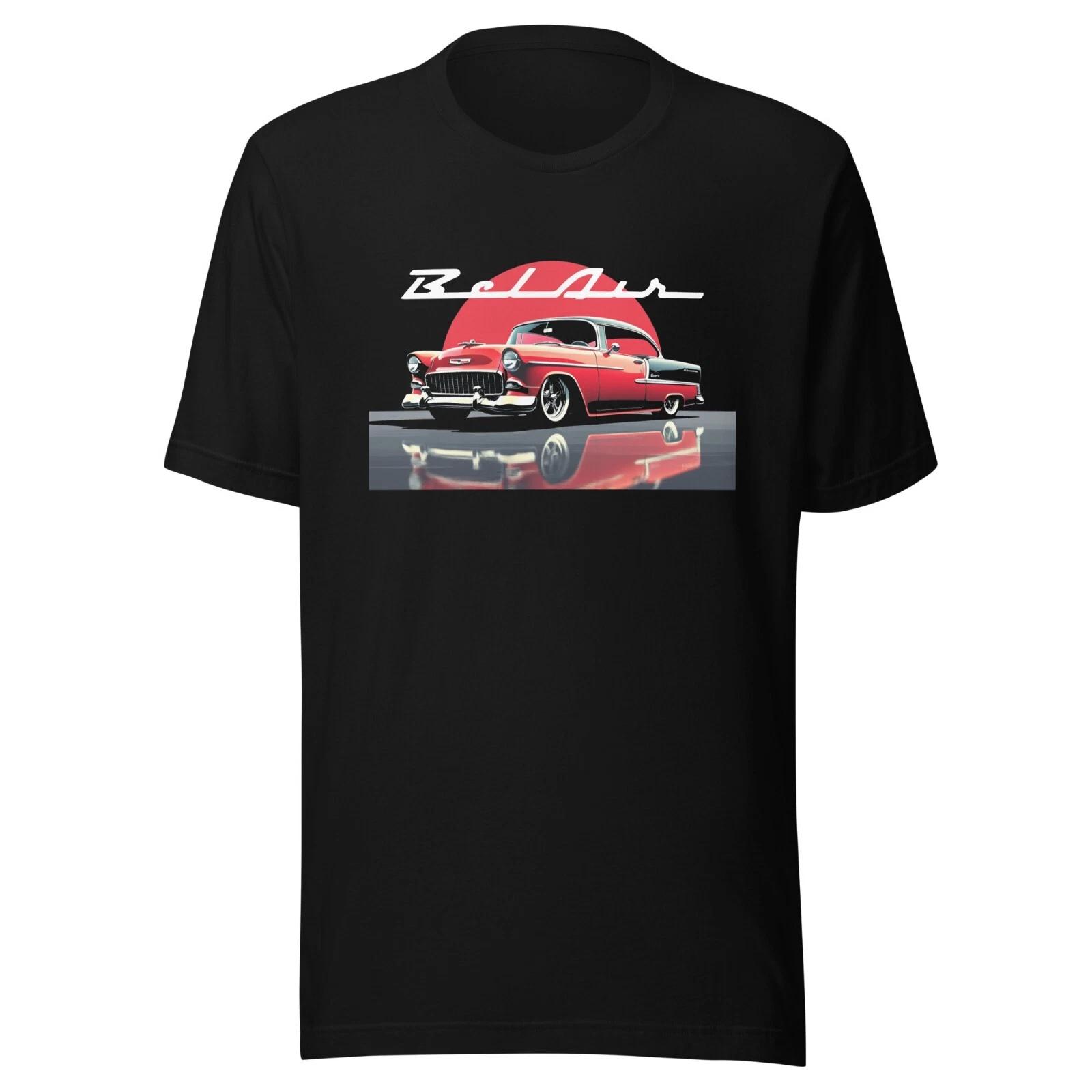 1955 Bel Air Unisex 100% Cotton T-shirt Mens Tees Top for Classic Chevy Lovers 4XL
