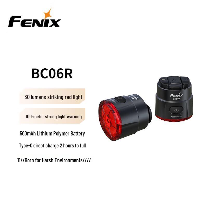 Fenix Rechargeable Cycling Headlight with BC06R Smart Brake Tail Light