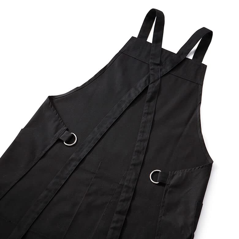 Dean & Deluca Full Apron, Black, with Pockets, Cotton, 81 X 70cm, for Men and Women
