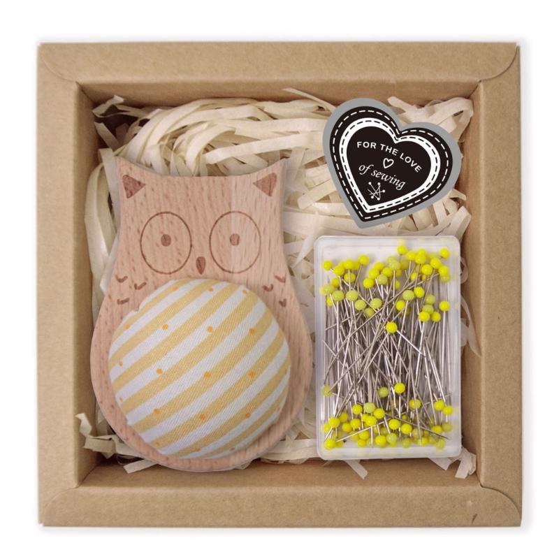 Pin Holder Wood Pin Cushion with 100Pcs 38mm Long Straight Sewing Pin for Fabric Sewing Dressmaking Needlework