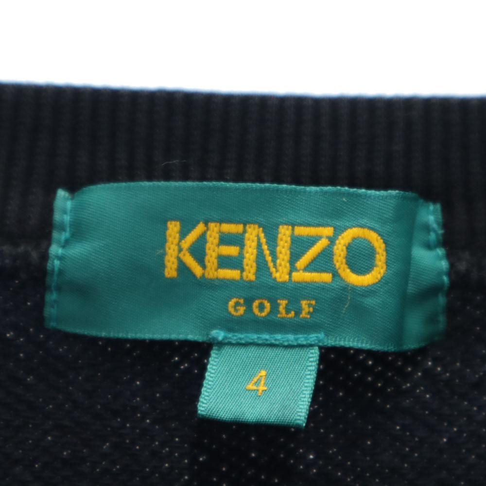KENZO GOLF 90s Made in Japan Old golf Long sleeve sweat trainer 4 black Men's Used
