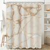 White Marble Shower Curtain with Gold Veins Elegant Home Decor for Bathroom Luxury Waterproof Fabric Size Customizable (180x240c