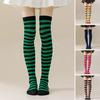 Striped Thigh High Socks Women Colorful Over-the-Knee Socks Retro Stretchy Thigh Highs for Girls Cosplay Lolita Costume