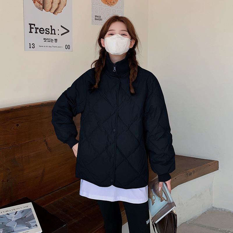 

Короткая хлопковая куртка Lingqui для женщин, чтобы выглядеть стройными и легкими зимой, женская новая стеганая куртка 2025 года S чёрный