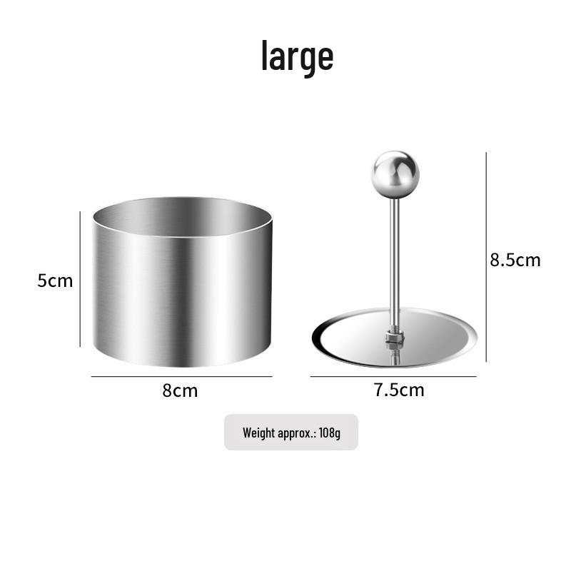 Stainless Steel Round Cold Dish Mold Set - 3-Piece for Creative Kitchen Plating and Decoration.