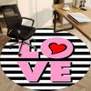 1pc LOVE Heart Print Chair Carpet for Office Non Slip, Machine Washable Rug for Office, Room Holiday Decor for Christmas, Birthday Polyester