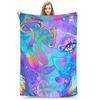 Flannel Throw Blanket Magic Mushroom Trippy Warm Plush Blankets Soft Bedspread for Bed Living Room Home Travel Couch