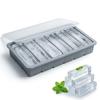 UmiForge Silicone Ice Cube Tray with Lid, Makes 6 Large Square Ice Cubes, Stackable, Fresh Resistant