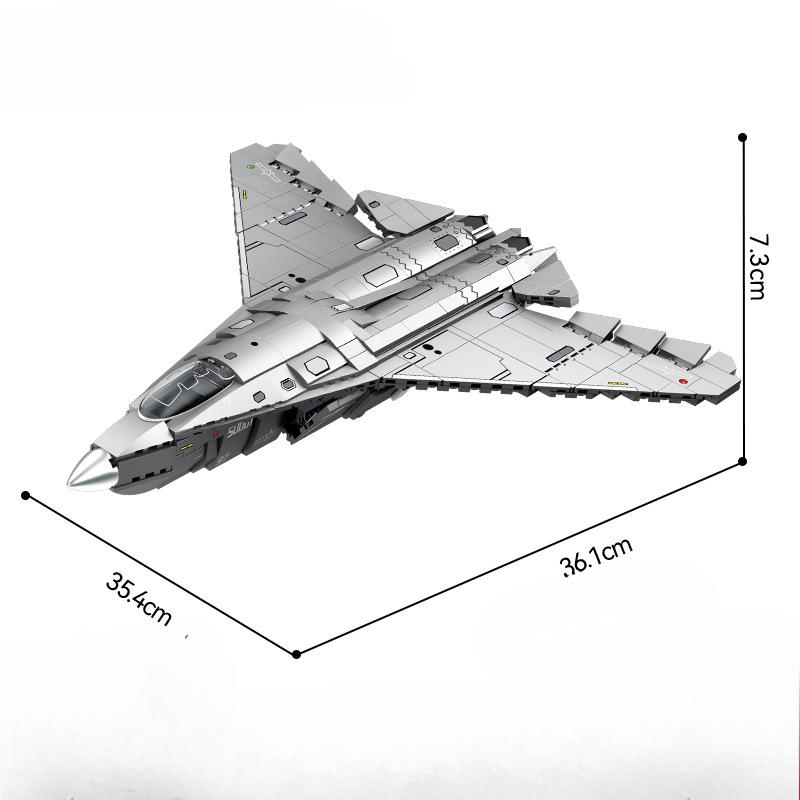 735PCS Military Series Air Force Sixth-generation Fighter Jet Building Block Children's Toys No BOX