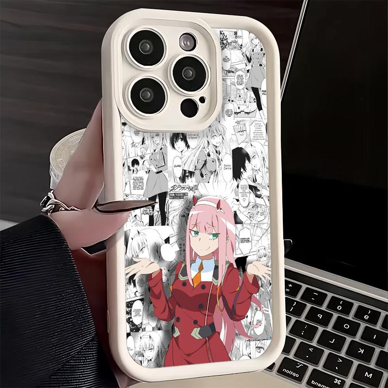 Phone Case for iPhone 17 Air 16E 15 16 Pro Max Darling Zero Two 02 Anime Cover 14 Plus 13 12 Mini Soft Shell Silicone Fundas