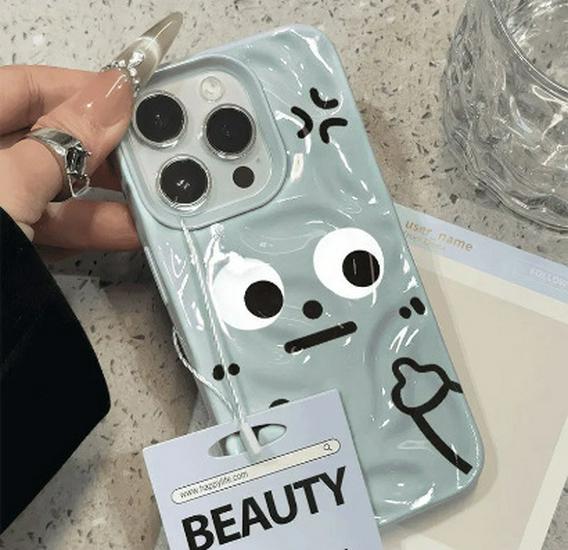 

Angry Big Eyes Meteorite Shell Soft Case for Apple 17 Pro, 16 Pro Max, and 14 Apple XS Max
