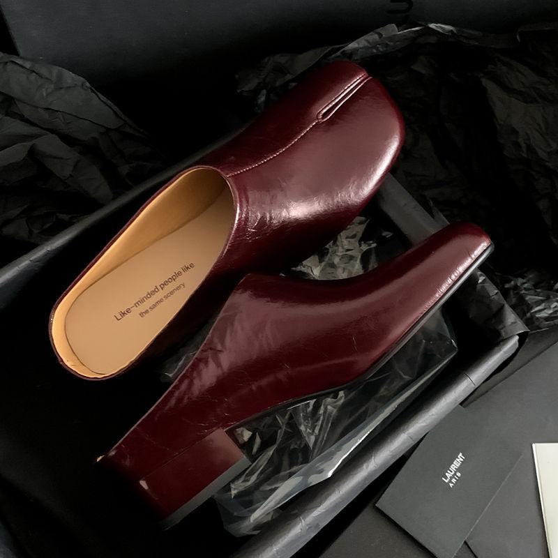 

Весна-лето 2025 года туфли с перемычкой между пальцами туфли мюли четыре сезона новинка верхняя одежда сумка голова полушлепанцы женские ленивые сандалии 39 бордовый