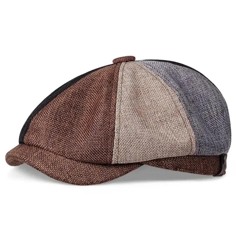Beret & Octagon Cap For Men Women, Newsboy Painter Hat British Vintage Style, Unisex Retro Flat Cap