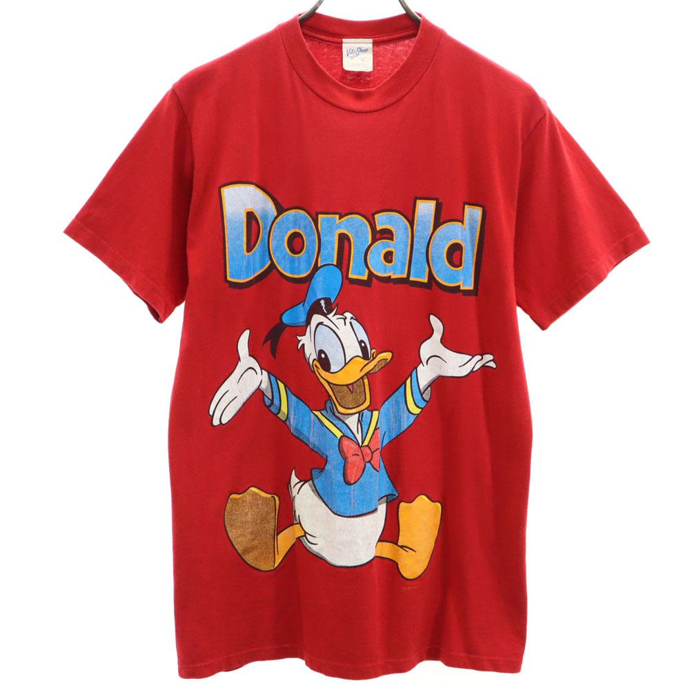 Velva Sheen 90s Made In USA Old Donald Print Short Sleeve T-shirt M Red Men's Used