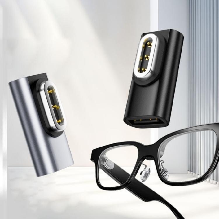 LED-Licht Magnetisches Lade-Set für tragbare Brillen, Typ-C-Ladekabel und 3-Pin-Adapter für den Heimgebrauch