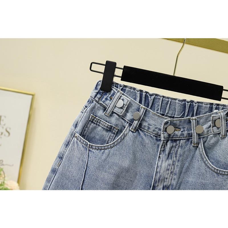 DIMANAF 2025 Neue Sommer Jeans Kurze Hosen Damen Lockerer Denim Haremshosen Große Blaue Hosen