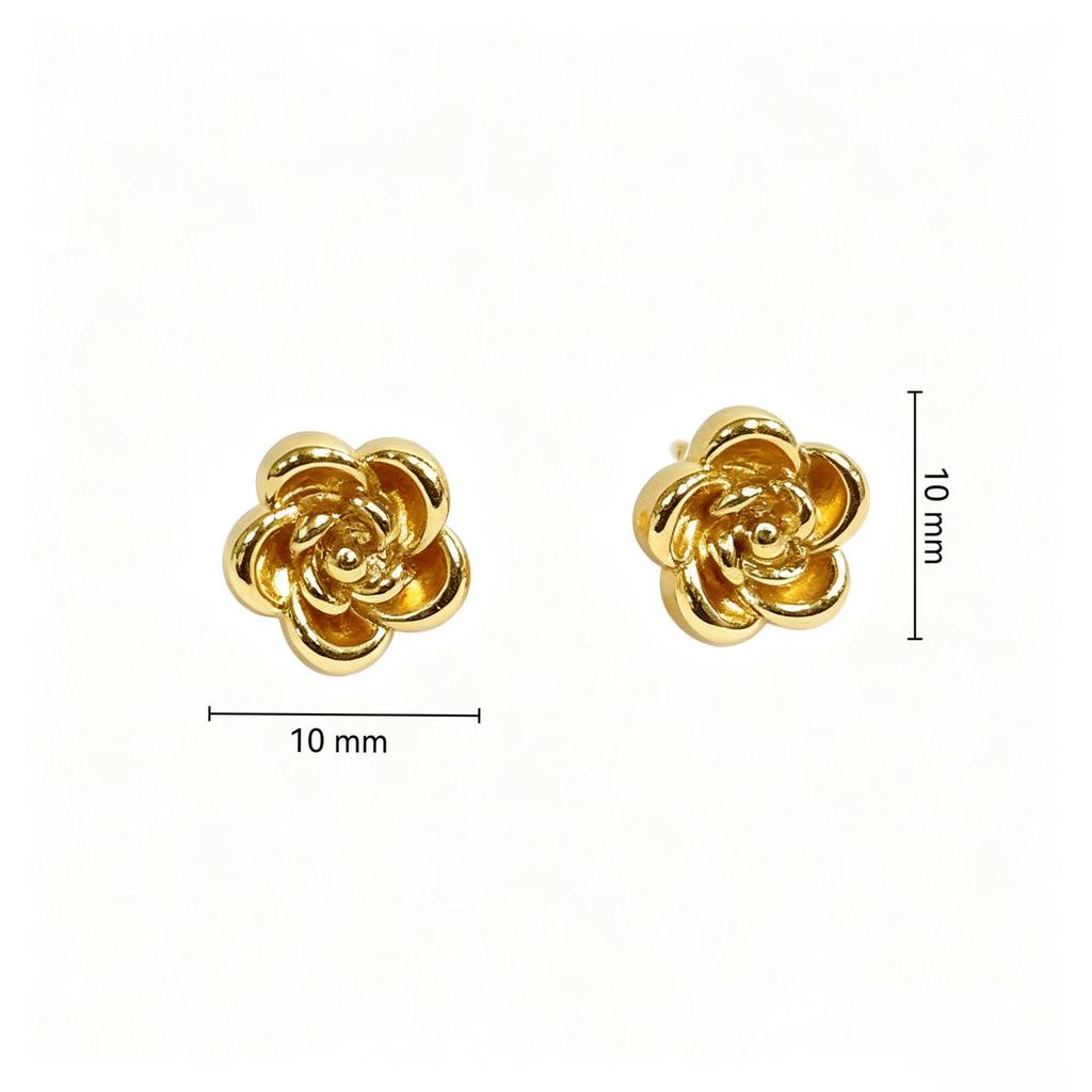 High-End Flower-Shaped Stainless Steel Stud Earrings - Niche, Exquisite, Light Luxury