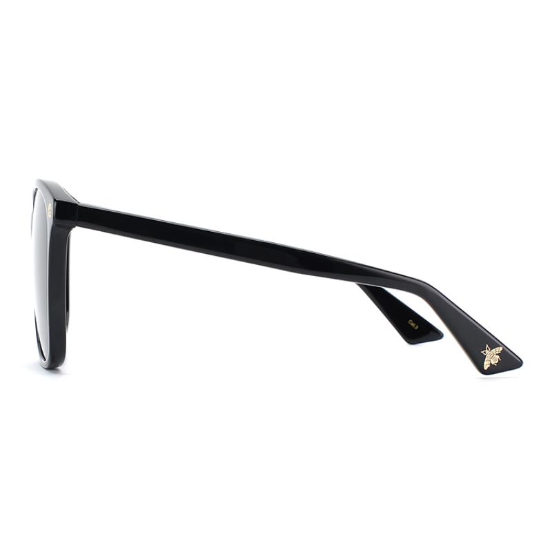 Gucci Comfortable Large Frame Bee Collection Plate Frame Butterfly Sunglasses Women's Asian Edition Black
