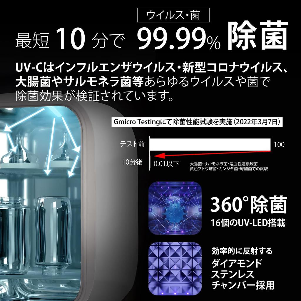 Disinfection Box U9 Baby Bottle Smartphone Disinfection Domestic Safety Certifications Ultraviolet Disinfector Long Life LED Large Capacity 16L