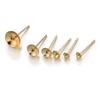 20pcs 3-8mm Gold Color Stainless Steel Ear Studs Earrings Earring Base for Pearl Ear Jewelry Making DIY Accessories Wholesale