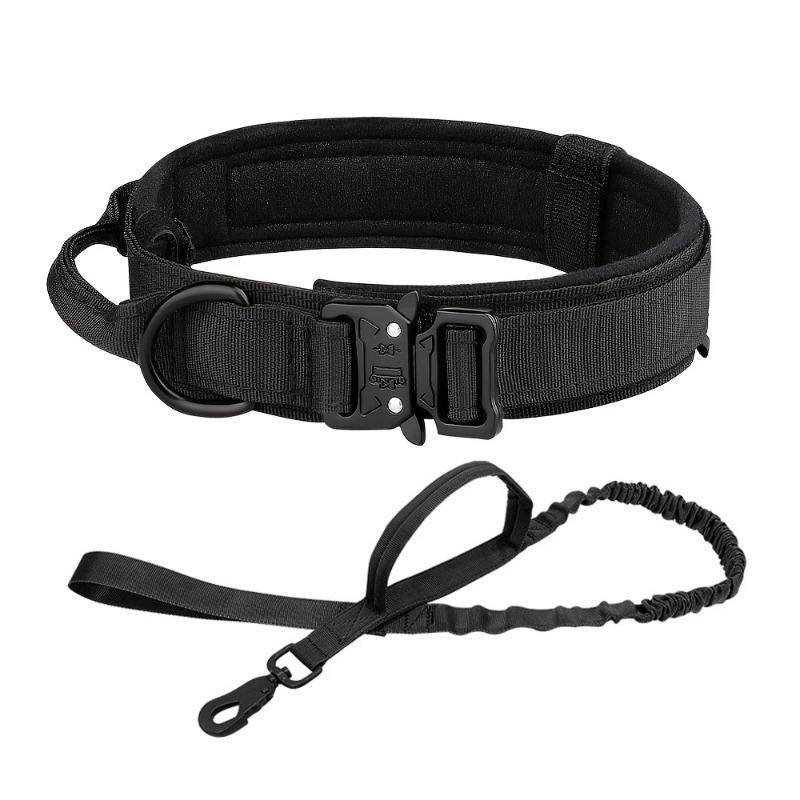 Dog Training Collar Adjustable Tactical Dog Collar and Leash Set Control Handle Pet Lead Collar for Small Big Dogs