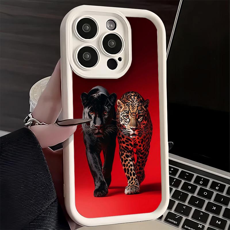 Phone Case for iPhone 17 Air 16E 15 16 Pro Max Black Panther Cool Animal Cover 14 Plus 13 12 Mini Soft Shell Silicone Fundas