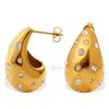 Vintage Gold Teardrop Earrings with Colorful Rhinestones for Women