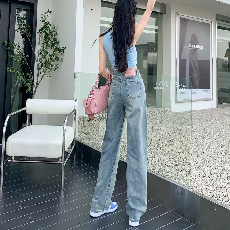 Petite Women s Light Straight-Leg Jeans, New Summer 2025, Thin High-Waisted Style, Visually Elongating. 3XL